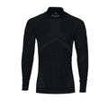 Black - Front - Projob Mens Standing Collar Active Thermal Top