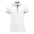 White-Dark Navy - Front - Clique Womens-Ladies Seattle Polo Shirt