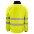 Yellow-Black - Back - Projob Mens Hi-Vis Soft Shell Jacket