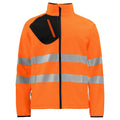 Orange-Black - Front - Projob Mens Hi-Vis Soft Shell Jacket