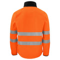 Orange-Black - Back - Projob Mens Hi-Vis Soft Shell Jacket