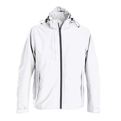 White - Front - Printer Mens Flat Track Jacket