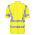 Yellow - Back - Projob Mens Reflective Piqué Polo Shirt