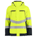 Yellow-Black - Front - Projob Mens Functional Reflective Tape Padded Jacket