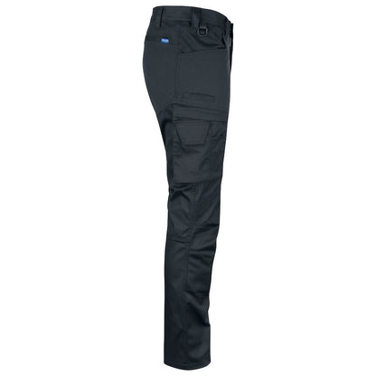 Black - Side - Projob Mens Stretch Cargo Trousers