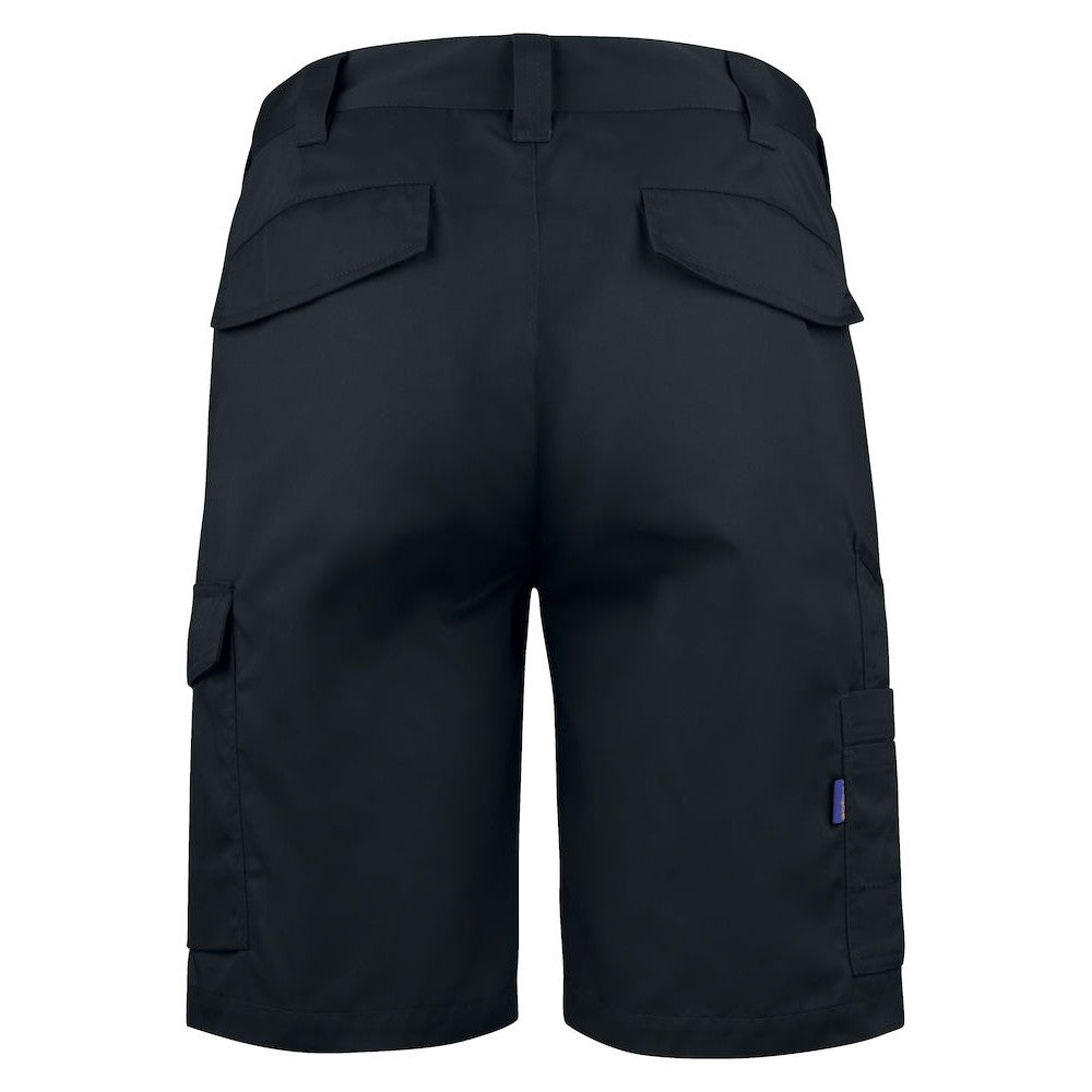 Black - Back - Projob Mens Plain Cargo Shorts