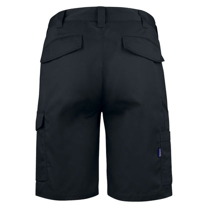 Black - Back - Projob Mens Plain Cargo Shorts