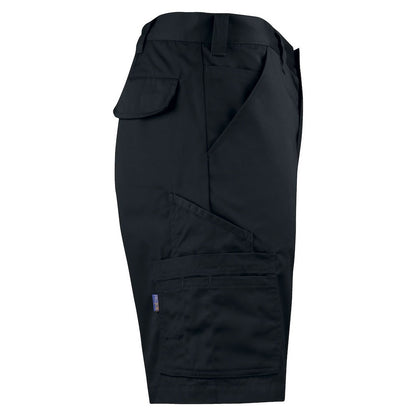 Black - Side - Projob Mens Plain Cargo Shorts