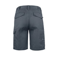 Grey - Back - Projob Mens Plain Cargo Shorts