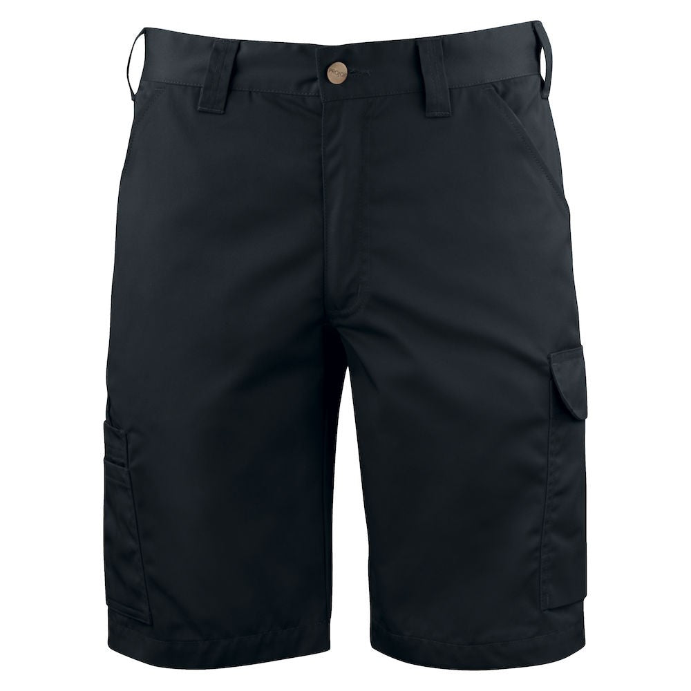 Black - Front - Projob Mens Plain Cargo Shorts