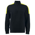 Black-Yellow - Front - Projob Mens Half Zip Sweatshirt