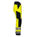 Yellow-Navy - Side - Projob Mens Hi-Vis Padded Trousers