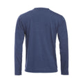 Blue Melange - Back - Clique Mens Orlando Melange Long-Sleeved T-Shirt