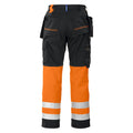 Orange-Black - Back - Projob Mens High-Vis Cargo Trousers