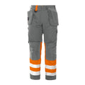 Orange-Grey - Front - Projob Mens High-Vis Cargo Trousers