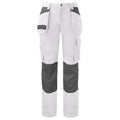 White-Black - Front - Projob Mens 5530 Contrast Panel Cargo Trousers