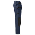 Blue-Black - Side - Projob Mens 5530 Contrast Panel Cargo Trousers