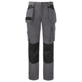 Grey-Black - Front - Projob Mens 5530 Contrast Panel Cargo Trousers