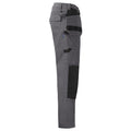 Grey-Black - Side - Projob Mens 5530 Contrast Panel Cargo Trousers