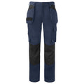 Blue-Black - Front - Projob Mens 5530 Contrast Panel Cargo Trousers
