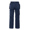 Navy - Back - Projob Mens Reinforced Cargo Trousers
