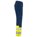 Yellow-Navy - Side - Projob Mens High-Vis Cargo Trousers