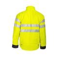 Yellow-Navy - Back - Projob Mens Reflective Jacket