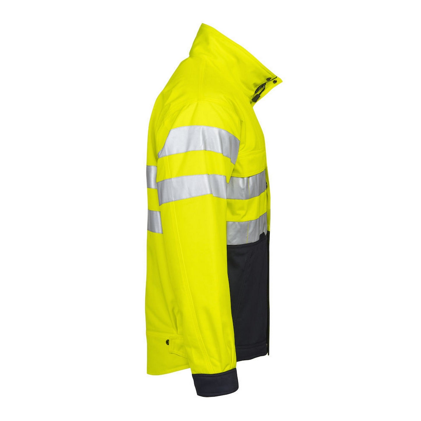Yellow-Navy - Side - Projob Mens Reflective Jacket