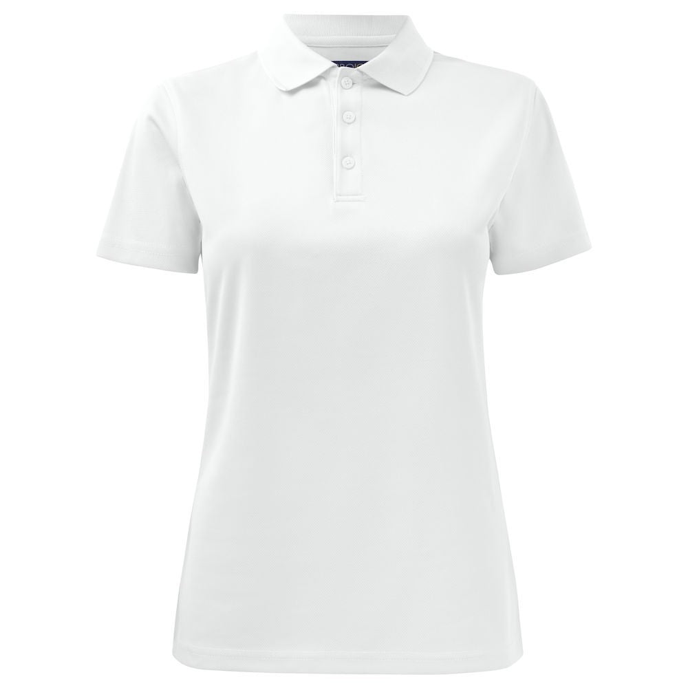 White - Front - Projob Womens-Ladies Pique Polo Shirt