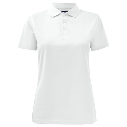 White - Front - Projob Womens-Ladies Pique Polo Shirt