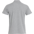 Grey - Back - Clique Mens Basic Melange Polo Shirt