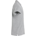Grey - Side - Clique Mens Basic Melange Polo Shirt