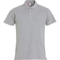 Grey - Front - Clique Mens Basic Melange Polo Shirt
