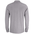 Grey - Back - Clique Unisex Adult Basic Melange Long-Sleeved Polo Shirt
