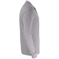 Grey - Side - Clique Unisex Adult Basic Melange Long-Sleeved Polo Shirt