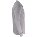 Grey - Side - Clique Unisex Adult Basic Melange Long-Sleeved Polo Shirt