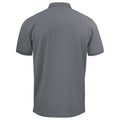 Grey - Back - Projob Mens Pique Polo Shirt