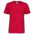 Red - Front - Cottover Mens Plain V Neck T-Shirt
