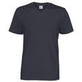 Navy - Front - Cottover Mens Plain V Neck T-Shirt