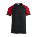 Black-Red - Front - Clique Unisex Adult Raglan T-Shirt