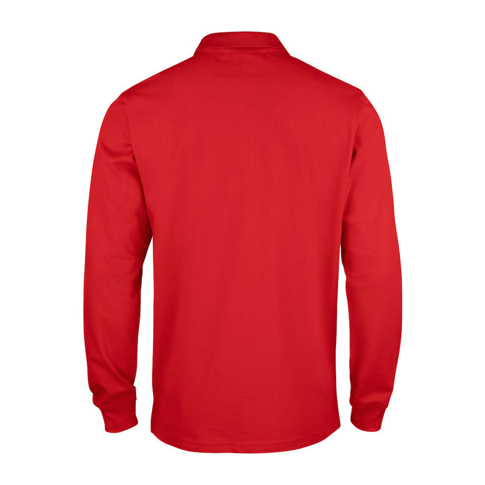 Red - Back - Clique Childrens-Kids Long-Sleeved Polo Shirt