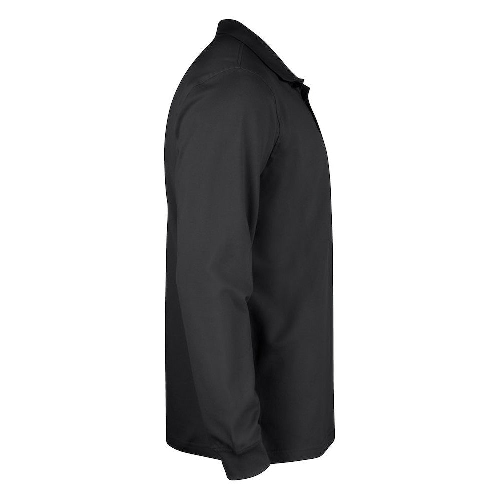 Black - Side - Clique Childrens-Kids Long-Sleeved Polo Shirt