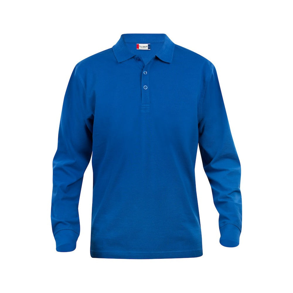 Royal Blue - Front - Clique Childrens-Kids Long-Sleeved Polo Shirt
