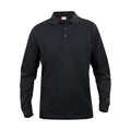 Black - Front - Clique Childrens-Kids Long-Sleeved Polo Shirt