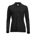 Anthracite - Front - Clique Womens-Ladies Classic Marion Melange Long-Sleeved Polo Shirt