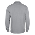 Grey - Back - Clique Mens Classic Lincoln Melange Long-Sleeved Polo Shirt