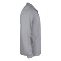 Grey - Side - Clique Mens Classic Lincoln Melange Long-Sleeved Polo Shirt