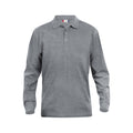 Grey - Front - Clique Mens Classic Lincoln Melange Long-Sleeved Polo Shirt