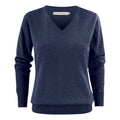 Blue Melange - Front - James Harvest Womens-Ladies Ashland V Neck Sweatshirt