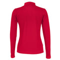 Red - Back - Cottover Womens-Ladies Pique Long-Sleeved Polo Shirt